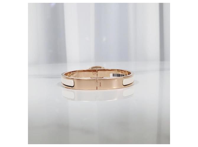 Hermès Bracciale Mini Click Cream Rose Gold Bianco - vista 6