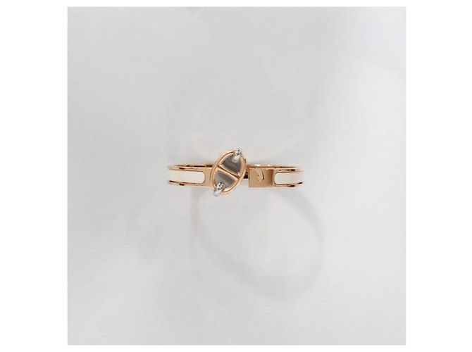 Hermès Bracciale Mini Click Cream Rose Gold Bianco - vista 9