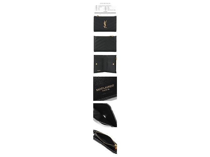 Saint Laurent Portamonete Monogram Matelassé Gold Nero - vista 2