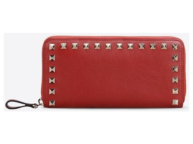 Valentino Cartera larga Gold Rockstud Roja - vista 3