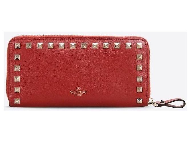 Valentino Cartera larga Gold Rockstud Roja - vista 4