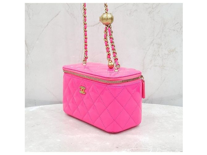 Chanel Necessaire Vanity New Patent Pink Golden Ball Rosa - vista 2
