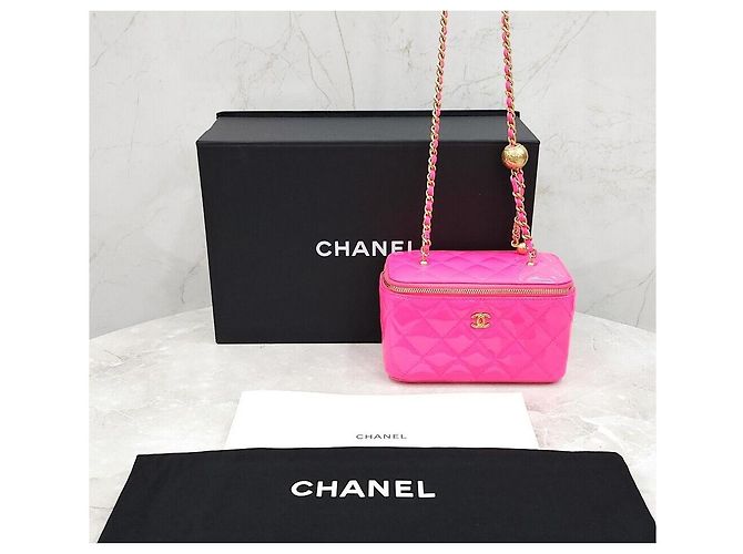 Chanel Necessaire Vanity New Patent Pink Golden Ball Rosa - vista 8