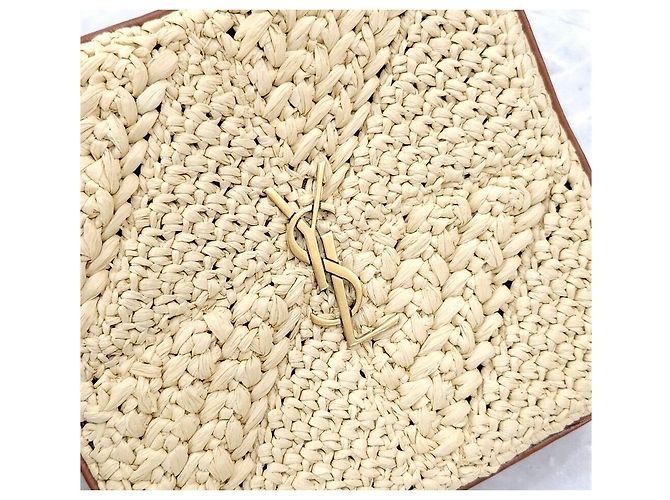 Saint Laurent Borsa Jamie Cube Chain in rafia - vista 5