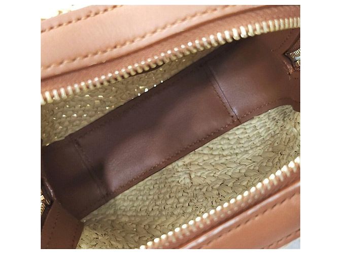 Saint Laurent Borsa Jamie Cube Chain in rafia - vista 7