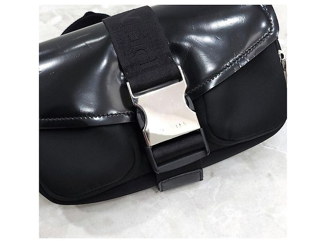 Prada Borsa a tracolla in nylon e pelle spazzolata con tasca - vista 5