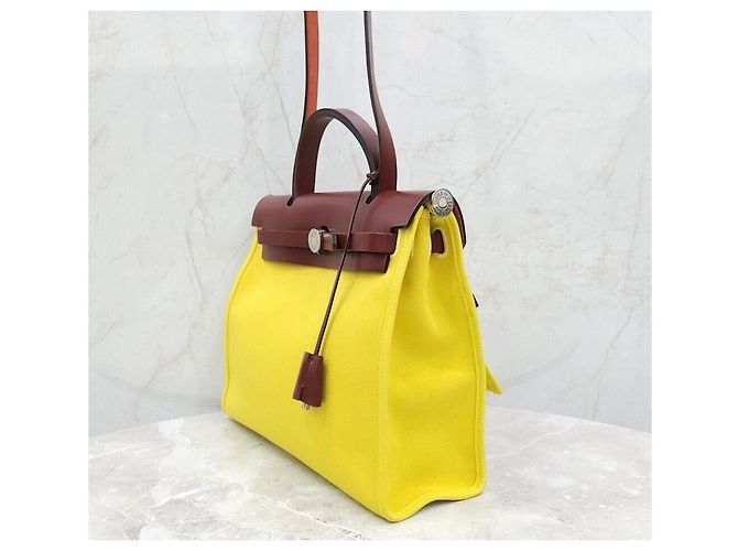 Hermès New Jib Airback Yellow Canvas - vista 2