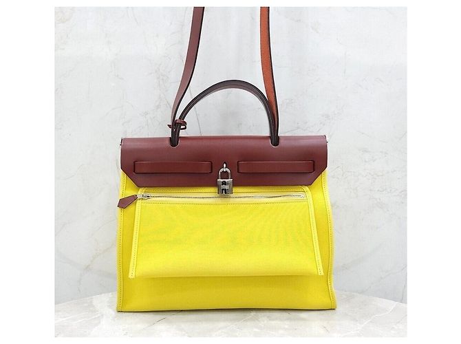 Hermès New Jib Airback Yellow Canvas - vista 3