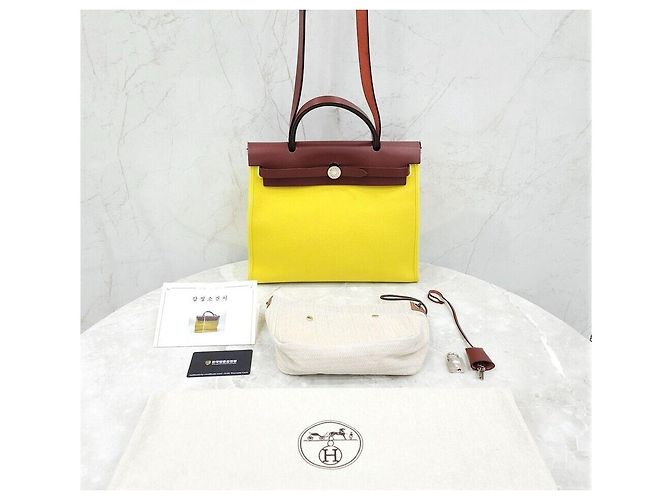 Hermès New Jib Airback Yellow Canvas - vista 9