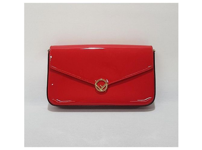 Fendi Borsa a tracolla WOC in vernice con catena e logo Argento - vista 2