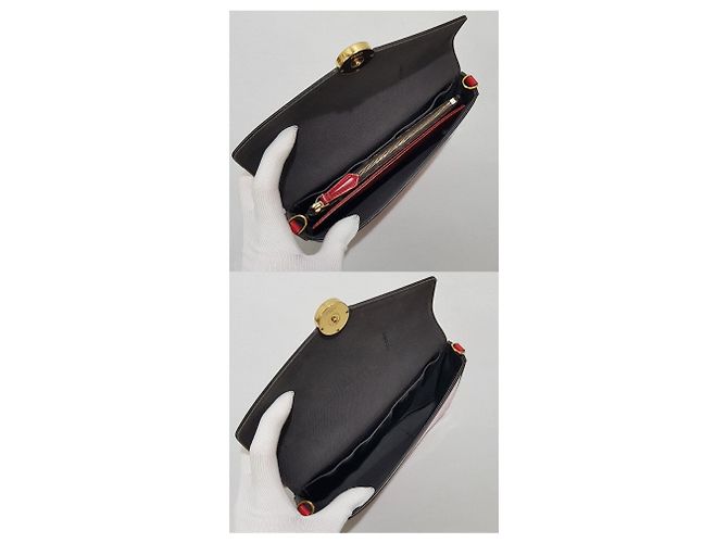 Fendi Borsa a tracolla WOC in vernice con catena e logo Argento - vista 9