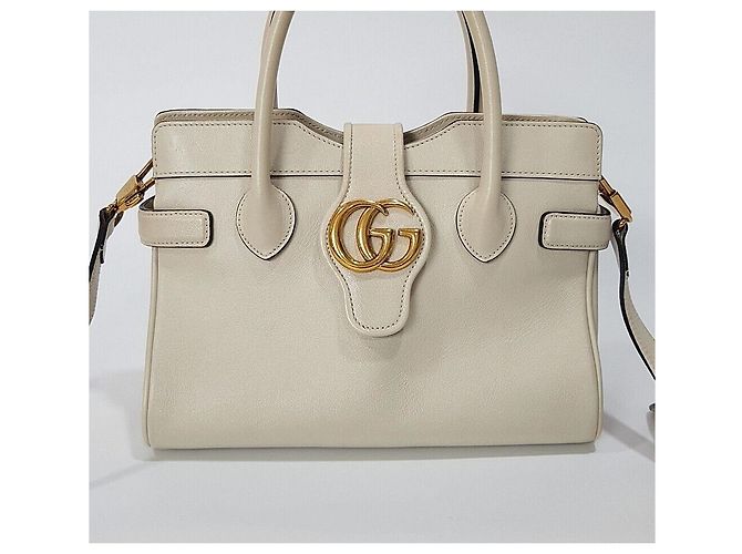 Gucci Borsa a tracolla tote Marmont in pelle Bianco - vista 2