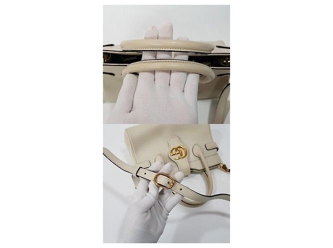 Gucci Borsa a tracolla tote Marmont in pelle Bianco - vista 6