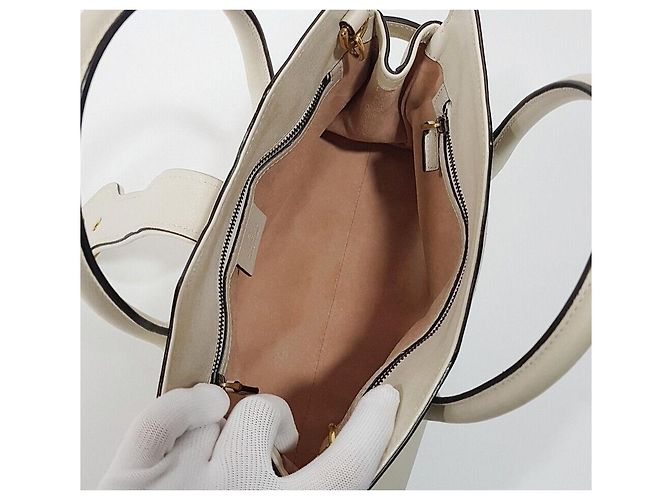 Gucci Borsa a tracolla tote Marmont in pelle Bianco - vista 9