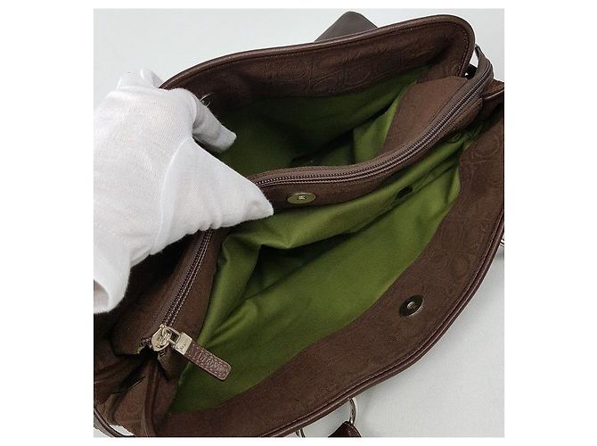 Salvatore Ferragamo Borsa a spalla Logo Gancini Marrone - vista 10