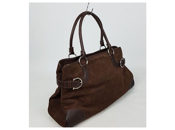 Salvatore Ferragamo Borsa a spalla Logo Gancini Marrone - vista 3