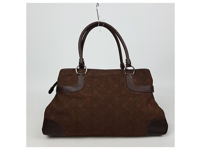 Salvatore Ferragamo Borsa a spalla Logo Gancini Marrone - vista 5