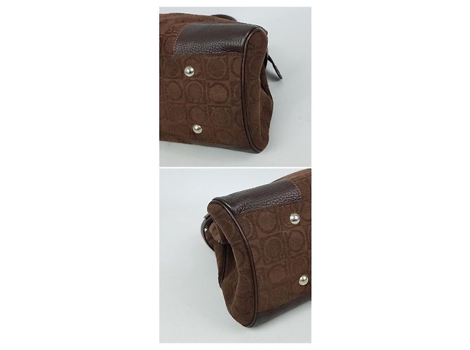 Salvatore Ferragamo Borsa a spalla Logo Gancini Marrone - vista 7