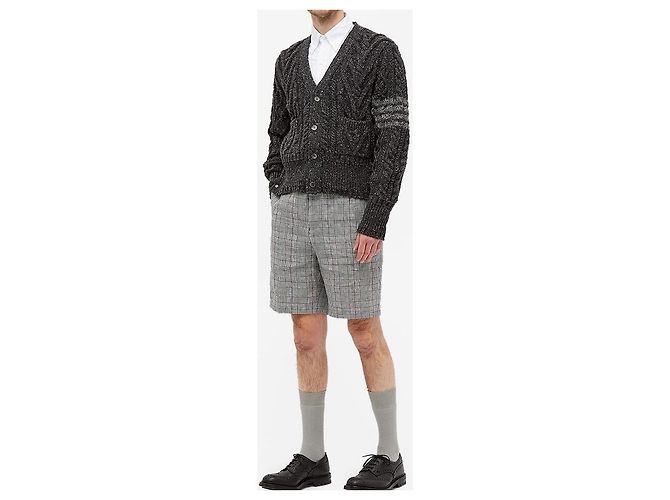 Thom Browne Tweed-Cardigan mit V-Ausschnitt Schwarz - Ansicht 4