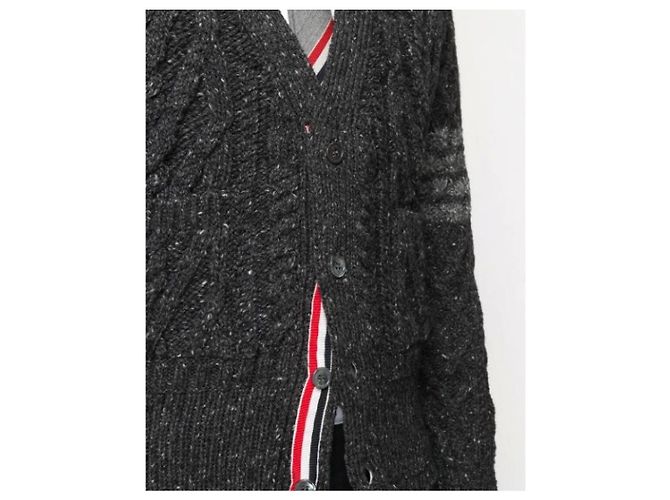 Thom Browne Tweed-Cardigan mit V-Ausschnitt Schwarz - Ansicht 7
