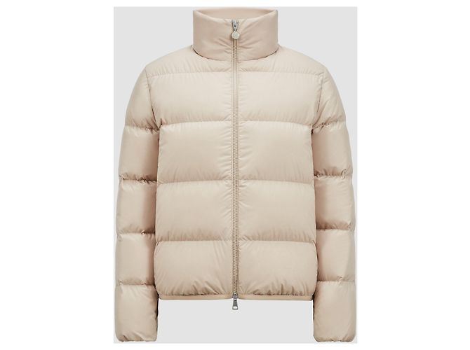 Moncler Generalüberholte Abbadia kurze Daunenjacke, Beige, Größe Braun - Ansicht 2