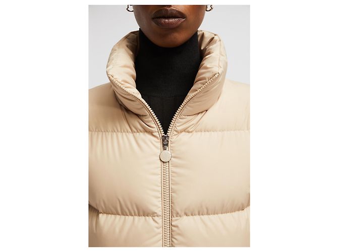 Moncler Generalüberholte Abbadia kurze Daunenjacke, Beige, Größe Braun - Ansicht 8