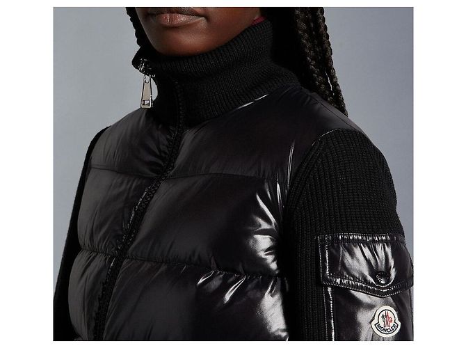 Moncler Gesteppter Wollcardigan Schwarz - Ansicht 5