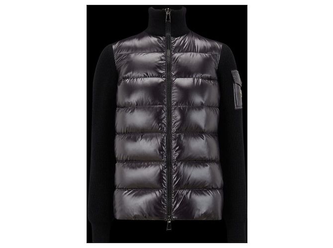 Moncler Gesteppter Wollcardigan Schwarz - Ansicht 8