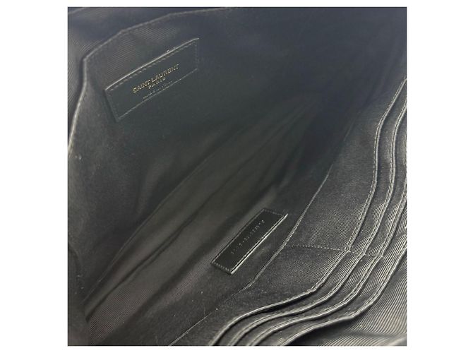 Saint Laurent Clutch Monogram Matelassé Gold New Medium Nero - vista 6