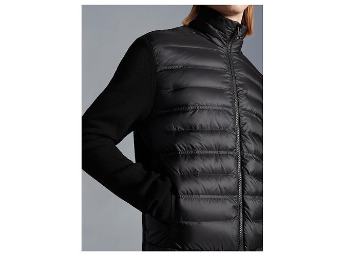 Moncler Gesteppte Jacke Schwarz Stoff - Ansicht 3