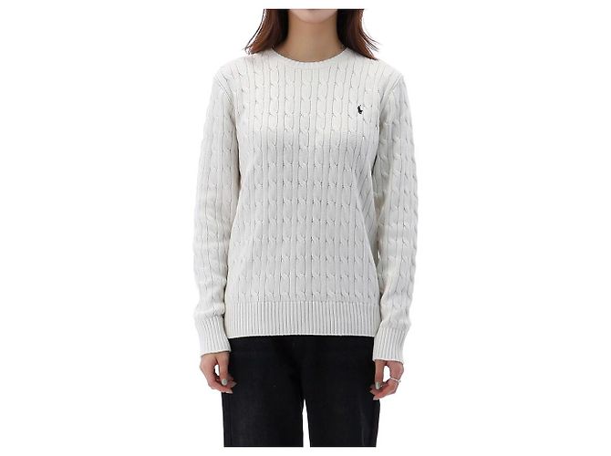 Ralph Lauren Zopfstrick Erwachsenengröße mit Pony-Logo Silber - Ansicht 2