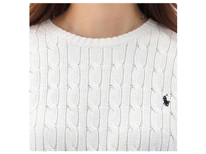 Ralph Lauren Zopfstrick Erwachsenengröße mit Pony-Logo Silber - Ansicht 8