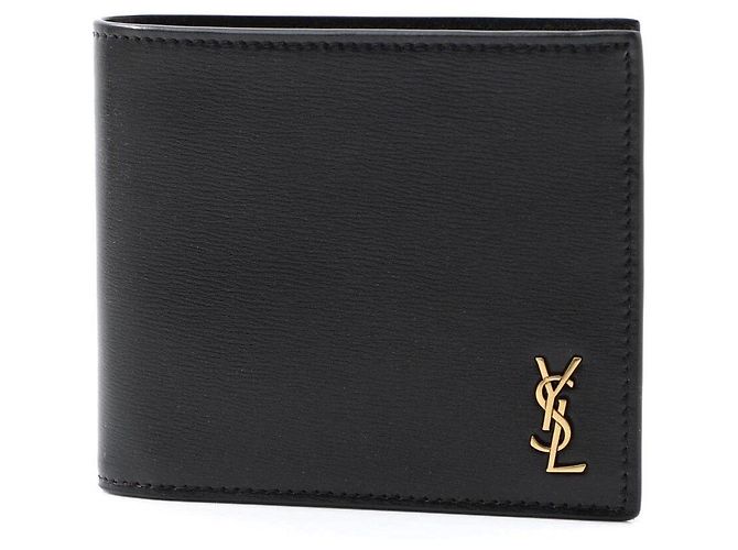 Saint Laurent Gold Logo Bi-fold Wallet Black - view 4