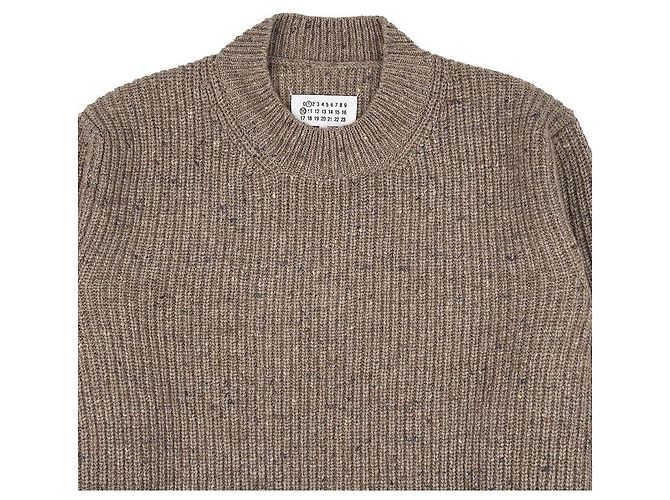 Maison Martin Margiela Maglione in lana con punto indietro da uomo Marrone - vista 3