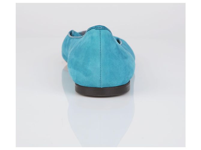 Alexander Mcqueen Mocassini Skull in camoscio blu - vista 8