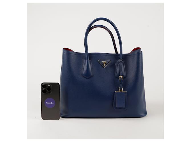 Prada Doppelter Tote Bag Blau - Ansicht 10