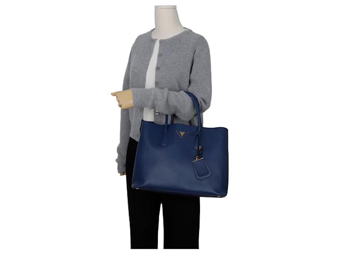 Prada Doppelter Tote Bag Blau - Ansicht 13