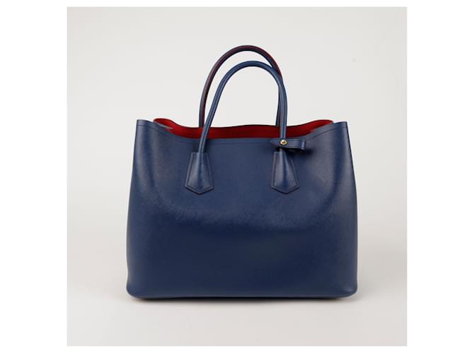 Prada Doppelter Tote Bag Blau - Ansicht 5