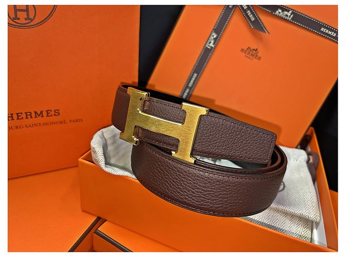 Hermès Matt Gold Classic Black Brown Wendelgürtel Mehrfarben - Ansicht 3
