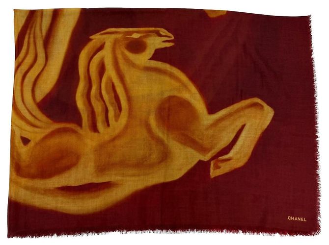 Sciarpa in cashmere Chanel Bordeaux Bordò - vista 3