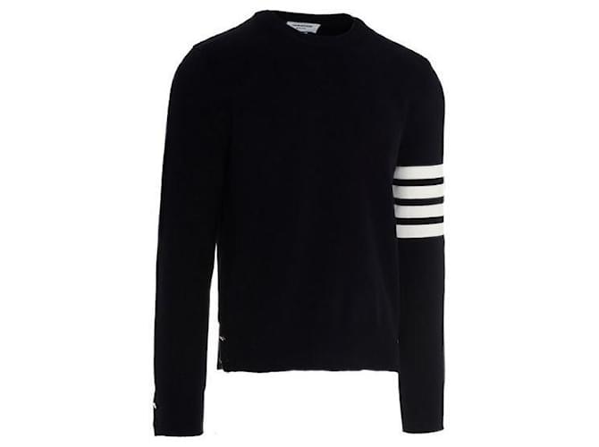 Thom Browne Strickpullover aus Baumwolle in Milano-Stich Blau - Ansicht 4