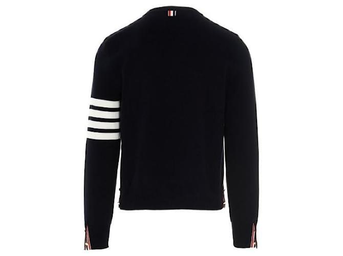 Thom Browne Strickpullover aus Baumwolle in Milano-Stich Blau - Ansicht 5