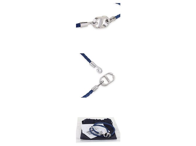Dior Bracciale in pelle intrecciata CD Icon da uomo Blu - vista 4
