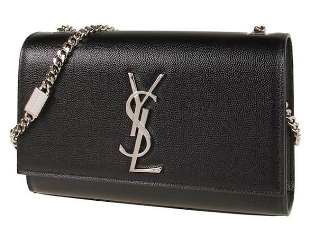 Saint Laurent Picca borsa satchel Monogram stamp: Nero - vista 2