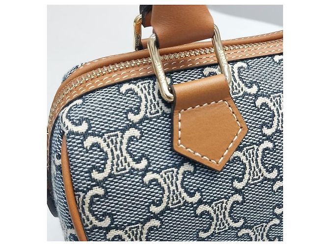 Céline Borsa Boston piccola in jacquard Multicolore - vista 5