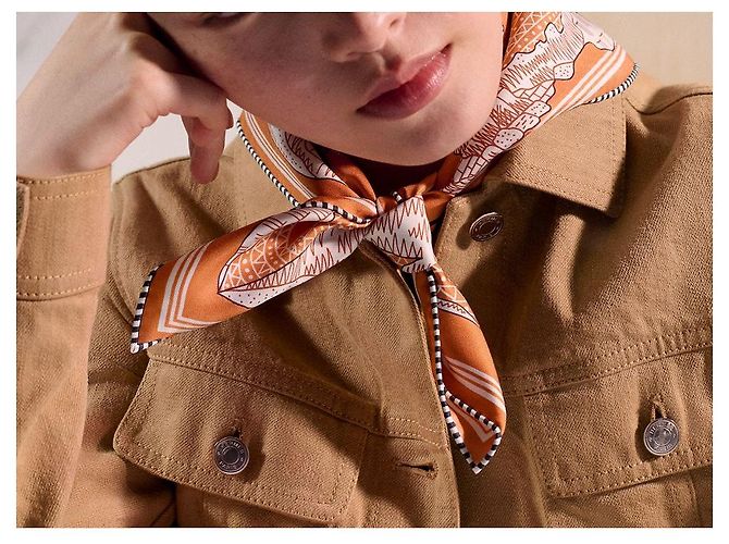 Hermès Canyons Etoiles Bandana-Tuch Rot - Ansicht 5