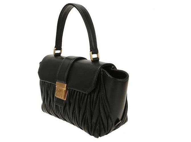 Miu Miu Borsa MATERASSE in pelle Nappa stamp: OOO Nero - vista 2