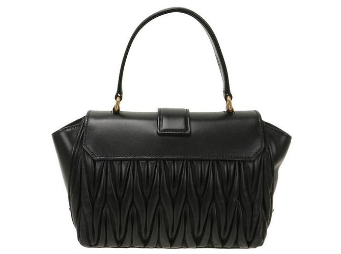 Miu Miu Borsa MATERASSE in pelle Nappa stamp: OOO Nero - vista 3