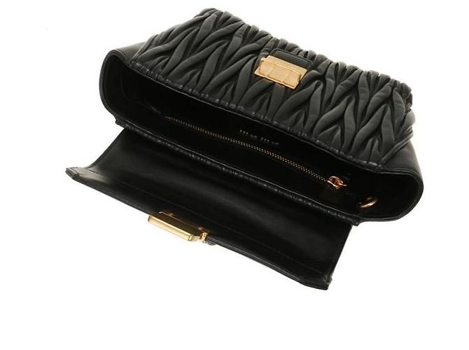 Miu Miu Borsa MATERASSE in pelle Nappa stamp: OOO Nero - vista 4