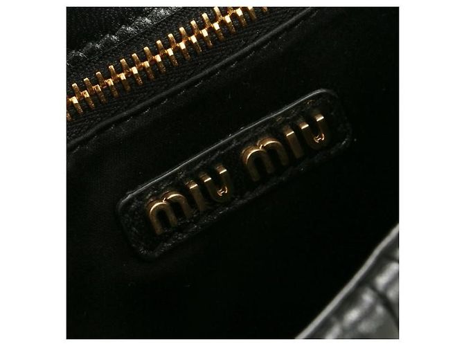 Miu Miu Borsa MATERASSE in pelle Nappa stamp: OOO Nero - vista 5